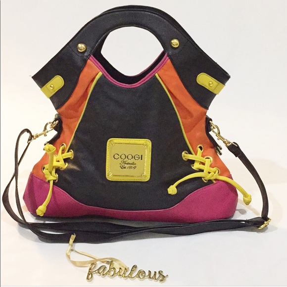 COOGI Handbags - Coogi Black, magenta,orange,yellow with strap bag